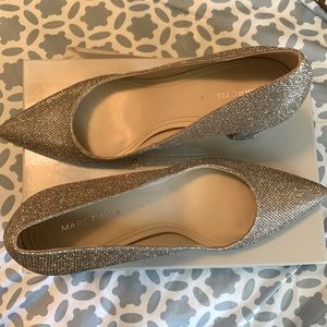 Marc Fisher gold sparkle heels